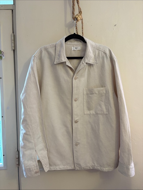 Uniqlo Other - Uniqlo Men's Lightweight Cream Button-Front Shirt Jacket. Cotton.  Linen
